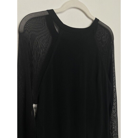Vince Camuto Medium Modern Voyager Sweater Black Sheer Lace Long Sleeve NWT - Picture 7 of 13